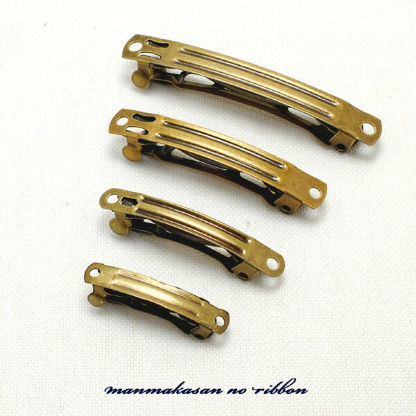 バレッタ金具小（アンティーク）韓国製2個セット「在庫限り」