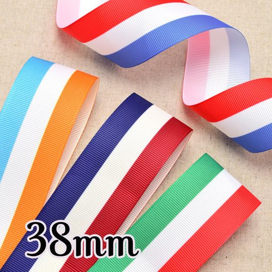 38mmプリントリボントリコロールカラーのリボン2m