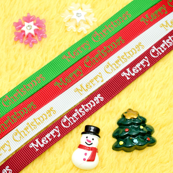 10mmプリントリボンMerryChristmasメッセージリボン2mXmas「在庫限り」