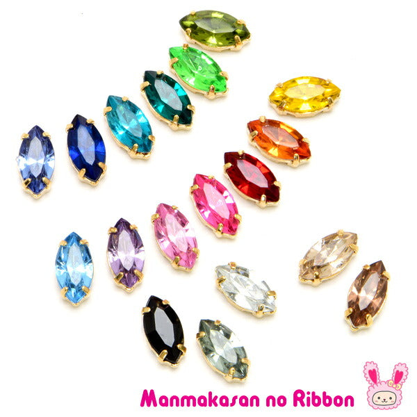 アクセサリーパーツ台座付きアクリルストーンリーフ型大アクセサリーパーツ2個「在庫限り」
