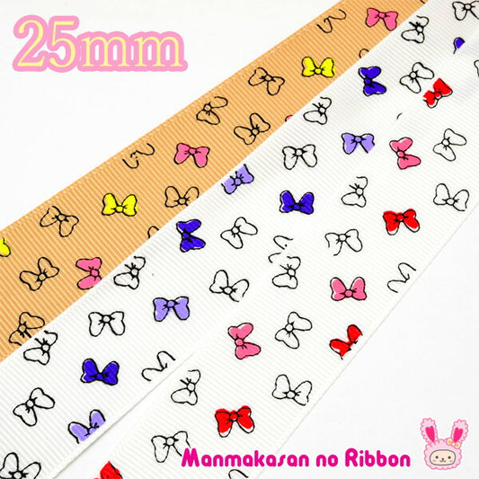 25mmプリントリボンディズニーデイジーのリボン2m「在庫限り」