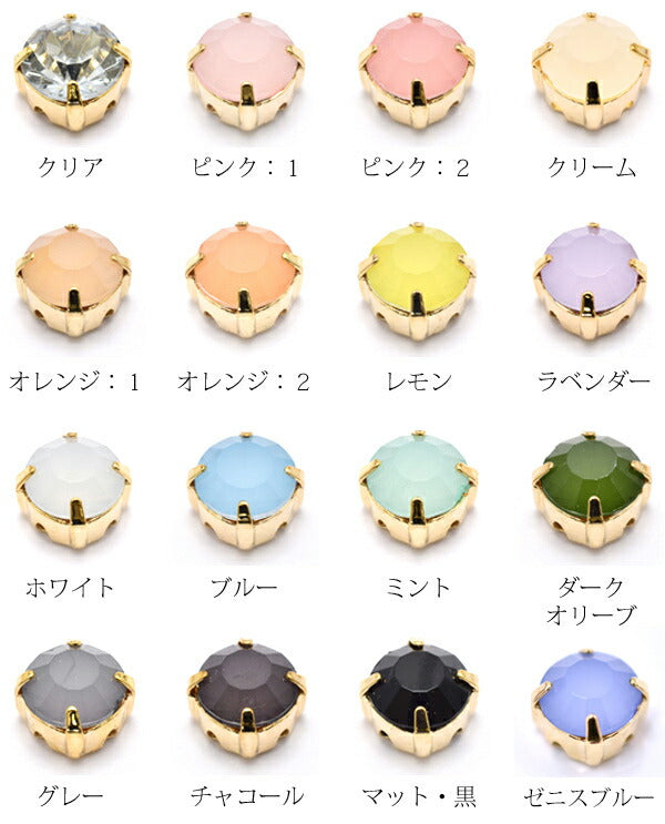 アクセサリーパーツ座付きアクリルビジュー丸型大アクセサリーパーツ2個「在庫限り」
