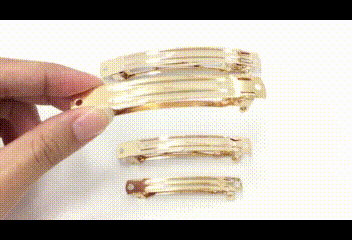 B品バレッタ金具7cm（ゴールド）韓国製2個セット「在庫限り」