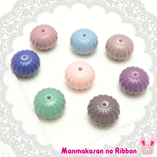 アクリルビーズパンプキン14ｍｍ4個入り「在庫限り」