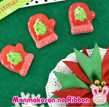 デコパーツツリー柄手袋2個クリスマス「在庫限り」